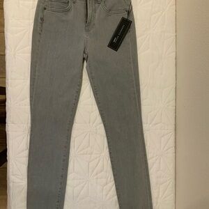 Veronica Beard Light Gray High Rise Skinny Long Jeans